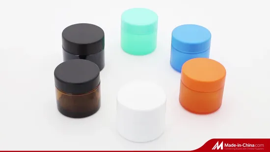 60ml 2oz Smell Proof Colorful 3.5g Weed Glass Jar with Electroplating Match Color Child Resistant Matte Cap Wide Mouth