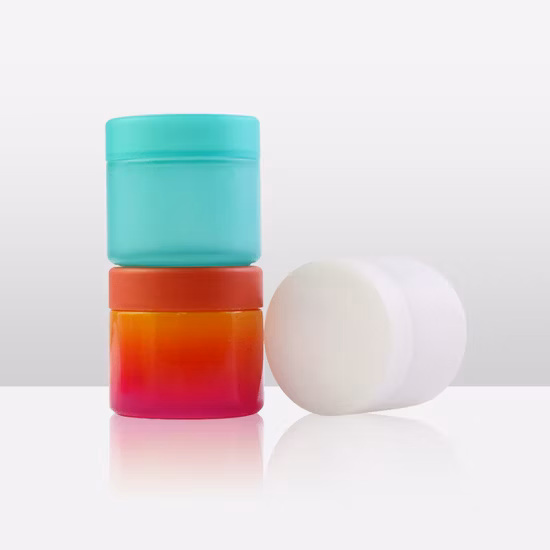 60ml 2oz Smell Proof Colorful 3.5g Weed Glass Jar with Electroplating Match Color Child Resistant Matte Cap Wide Mouth