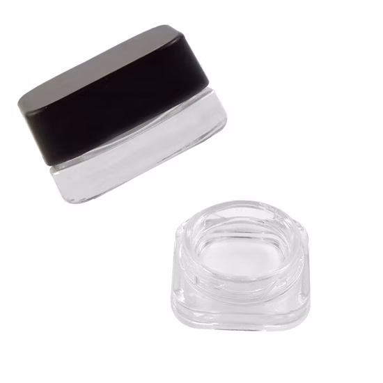 Cube Square Qube 3ml 5ml 7ml 9ml Small Rosin Jars Premium Glass Concentrate Jar Clear Glass Jar with Child Resistant Safe Lid