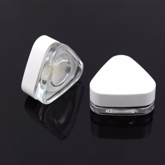 Custom Logo Square Cube Qube 5ml 9ml Opaque White Glass Jar with Lid