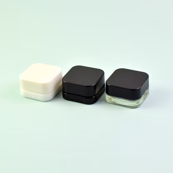Cube Square Qube Shape 3ml 5ml 7ml 9ml Color Square Premium Glass Concentrate Jar Clear Glass Jar with Child Safe Lid