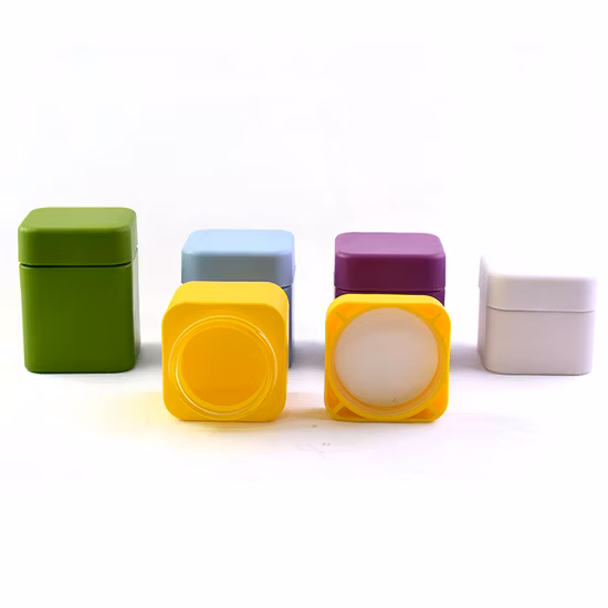 Custom Square Black Glass Jar Packaging Container Child Resistant Lid 2oz 3oz 4oz 5oz Qube Jar with Child Resistant Lid