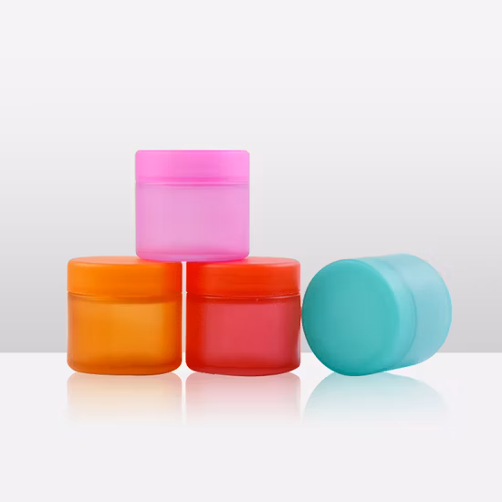 60ml 2oz Smell Proof Colorful 3.5g Weed Glass Jar with Electroplating Match Color Child Resistant Matte Cap Wide Mouth